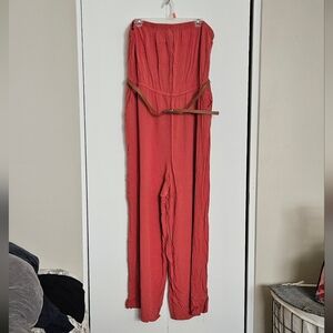 🌺 FOREVER 21 | Coral Jumpsuit with Belt